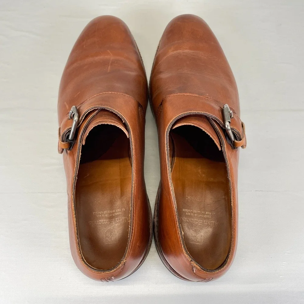 Allen Edmonds Warwick Monk Strap Dress Shoes Mens Size 9.5 D Brown Leather - USA